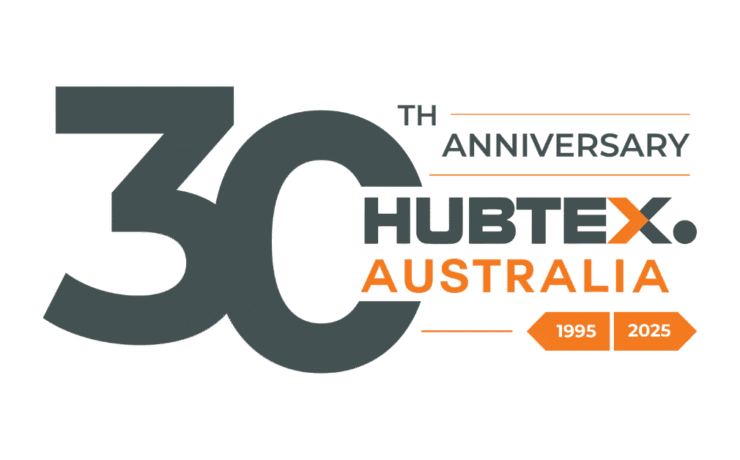 Hubtex Australia 30 years logo